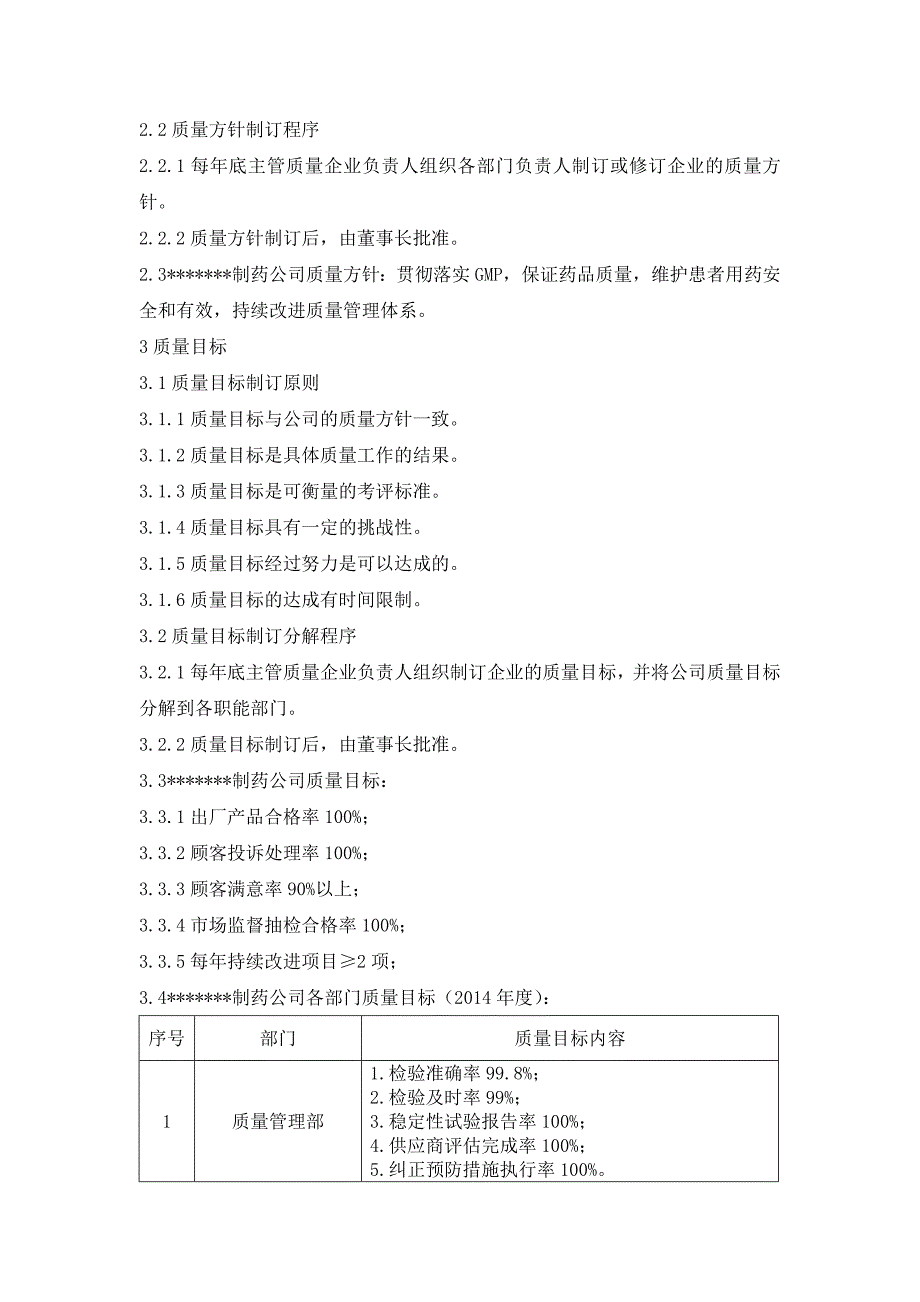 质量方针和质量目标管理规程_第2页