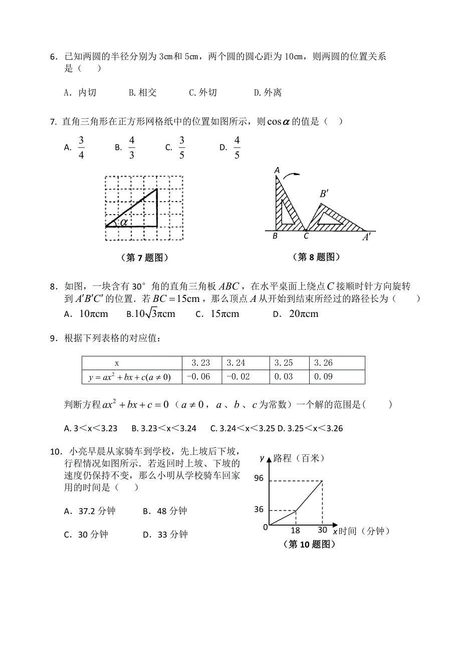 2009九年级数学中考第二次模拟考试试卷【平阳县实验中学】_第2页