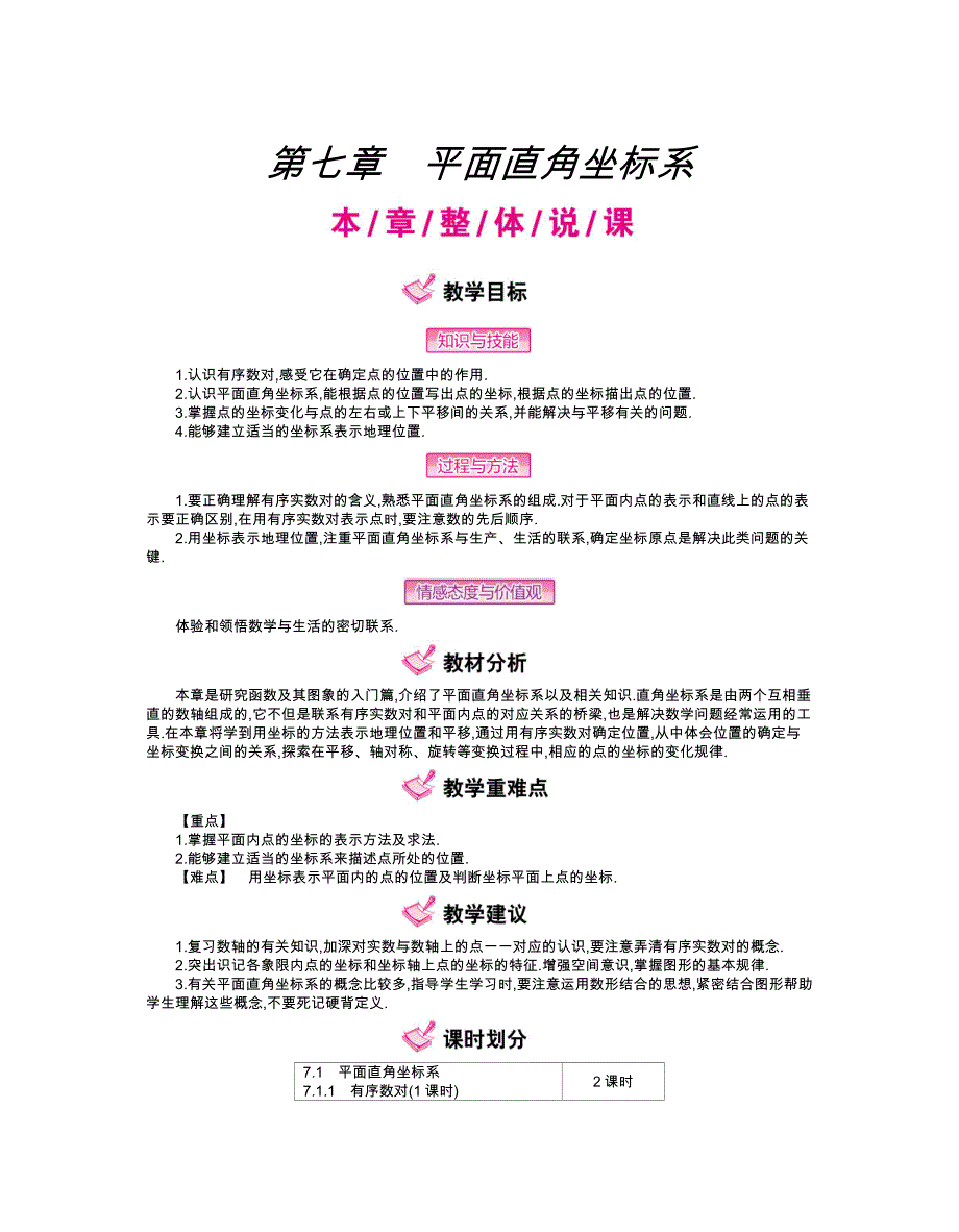 2017春人教版七年级数学下第七章平面直角坐标系课件_第1页