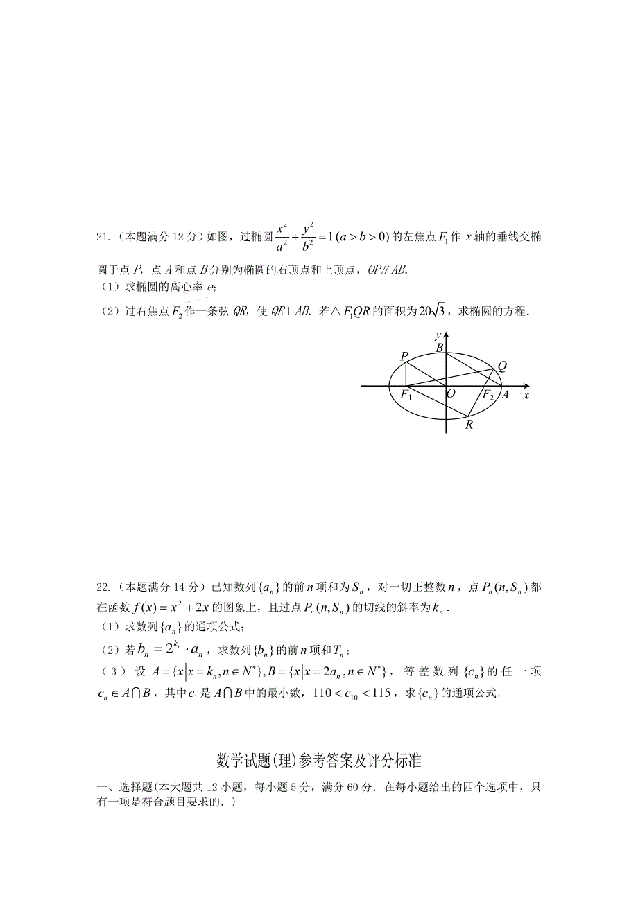 2009届高三理科数学联考模拟试题及答案【安徽省六校】_第4页