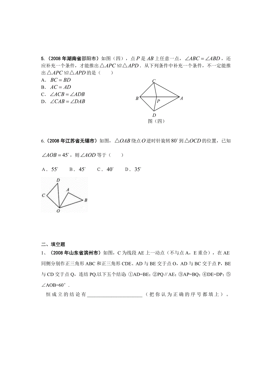 2010中考数学专题复习-全等三角形教学资料_第2页
