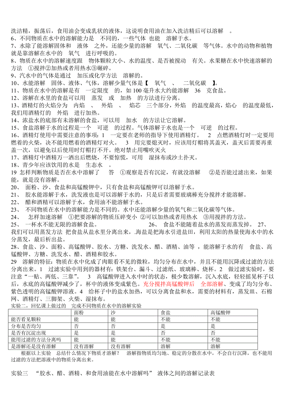 小学四年级科学上册期末复习测试试题习题大全_第2页