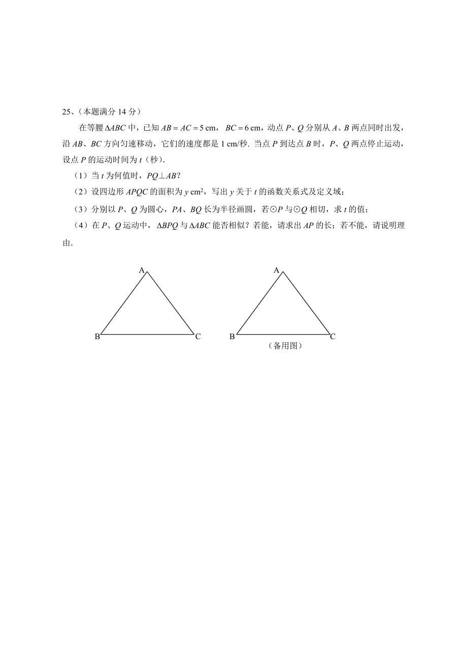 2009年中考数学考前猜题试卷【崇明县】_第5页