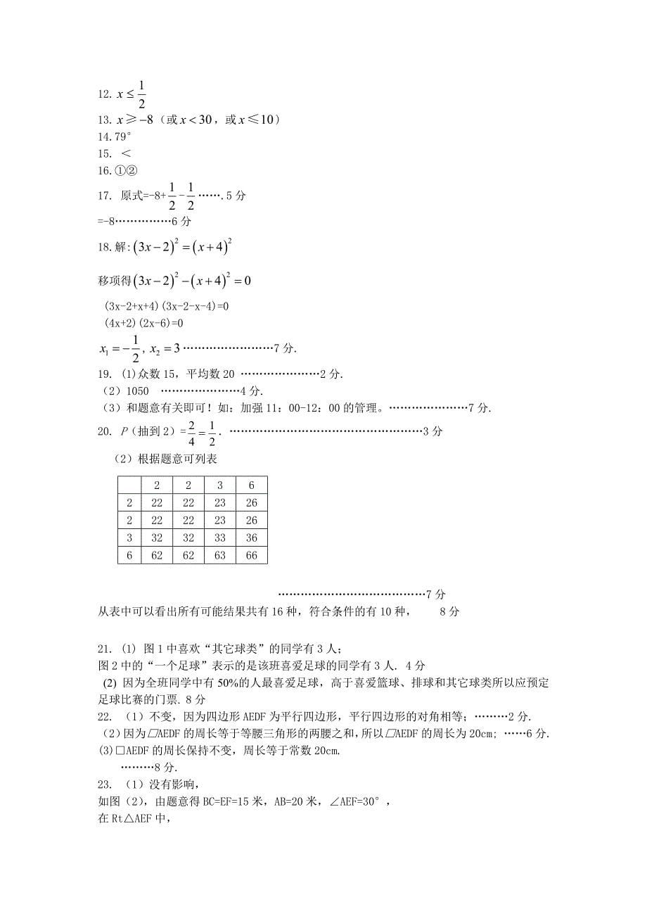 2009年九年级数学中考全真模拟试题及答案【江西省】_第5页