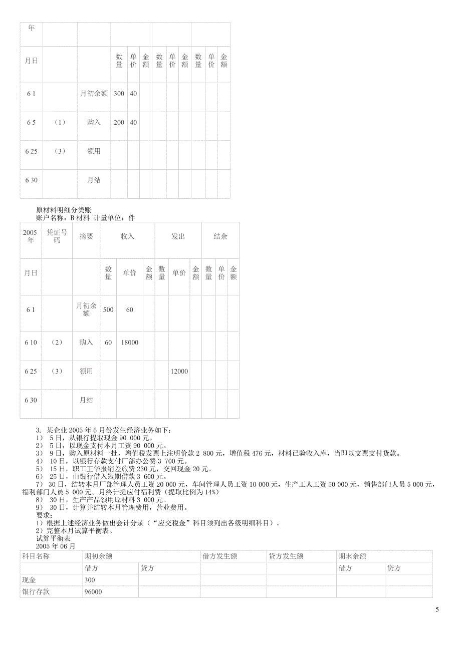 2009年福建会计从业资格考试会计基础考试试题和答案解_第5页