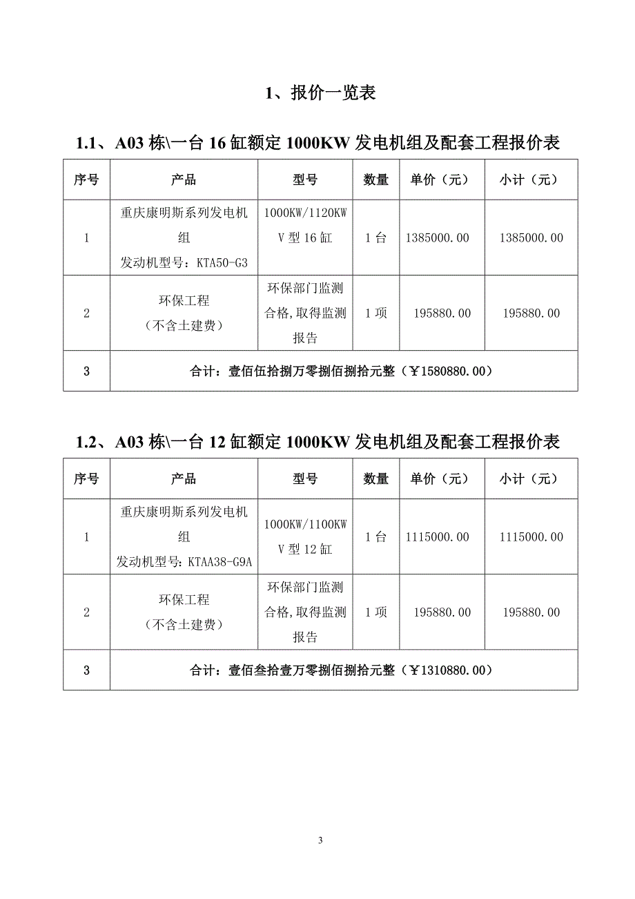 柴油发电机组报价书范本_第4页