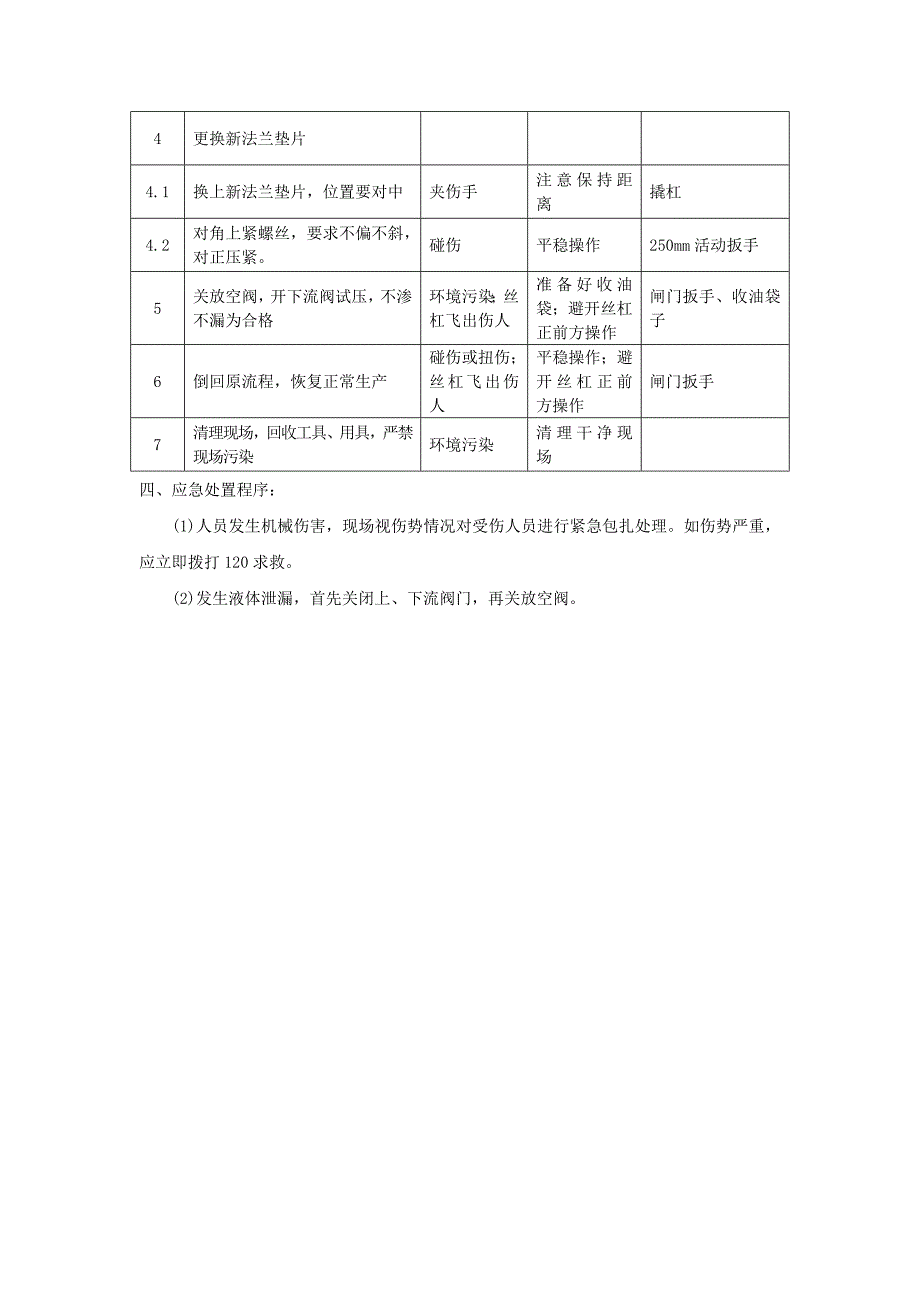 更换法兰垫片操作规程_第2页