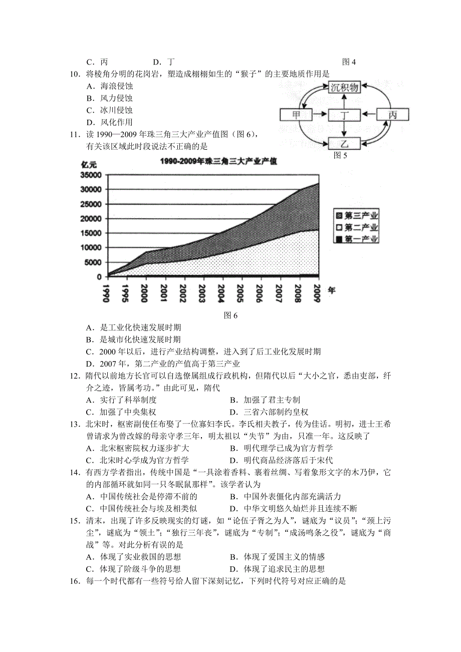 汕头市2012年普通高中高三教学质量测评文综_第3页