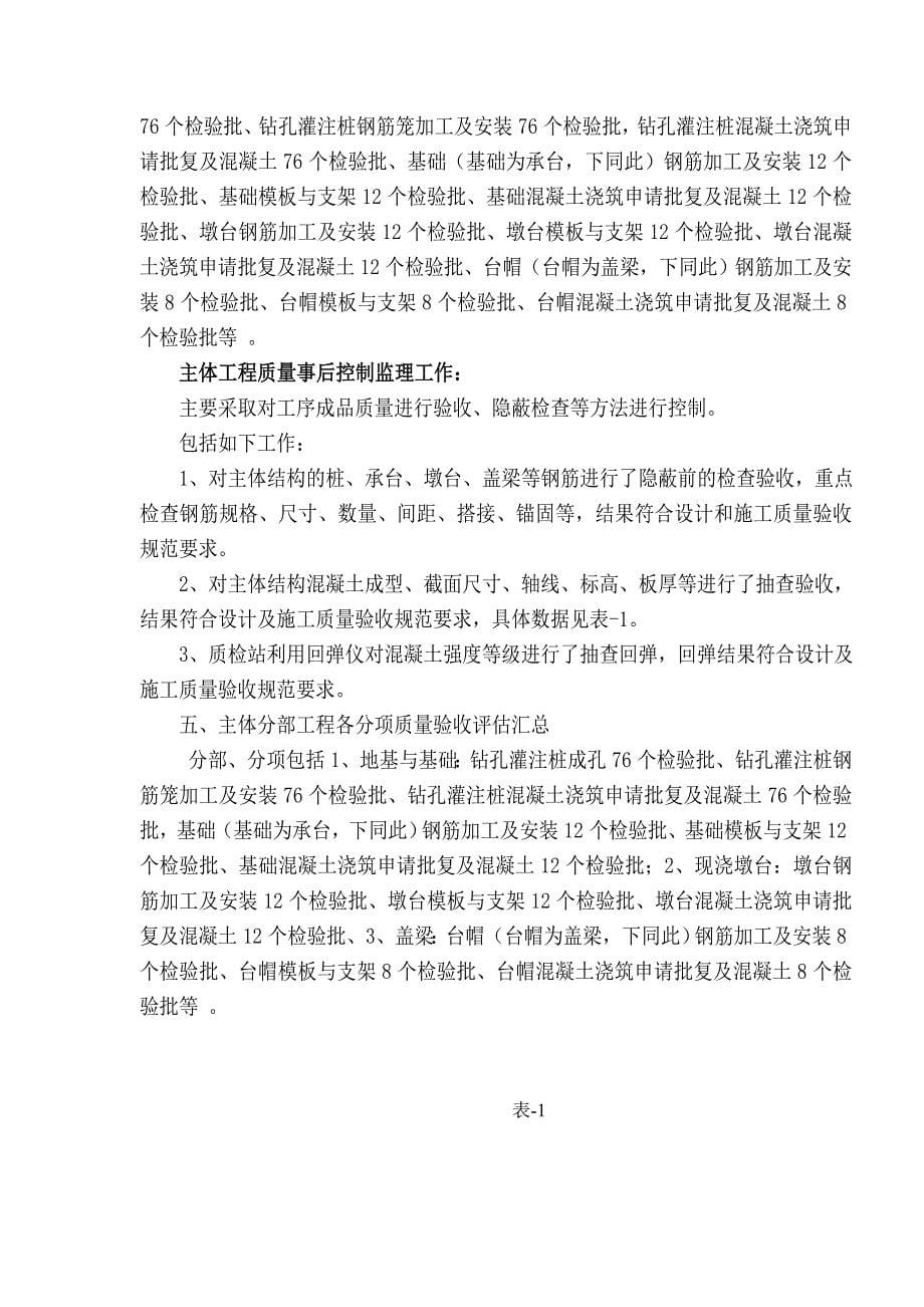 俞巷桥最新新的工程主体验收质量评估报告竣工板_第5页