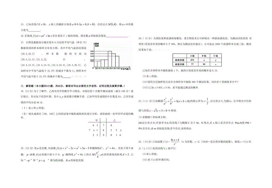 2013年广水一中高二数学期末复习试卷解析及解析试卷解析高一新课标人教版_第2页