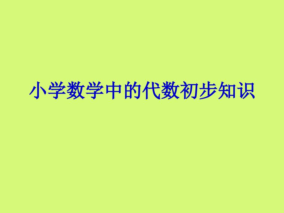 小学数学中的代数初步知识_第1页