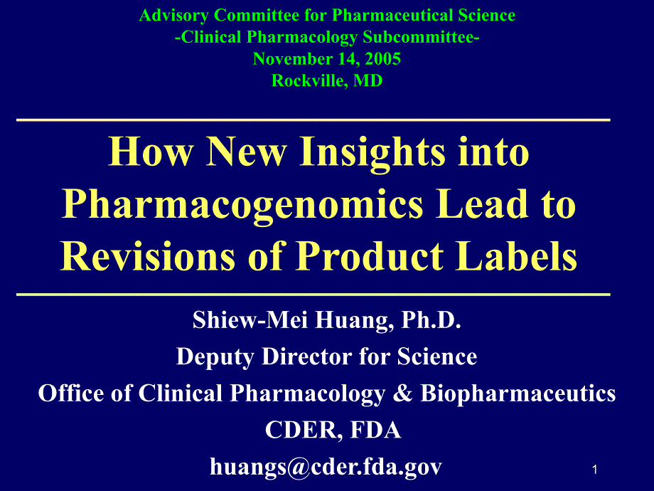 How New Insights into Pharmacogenomics Lead to Rev_第1页