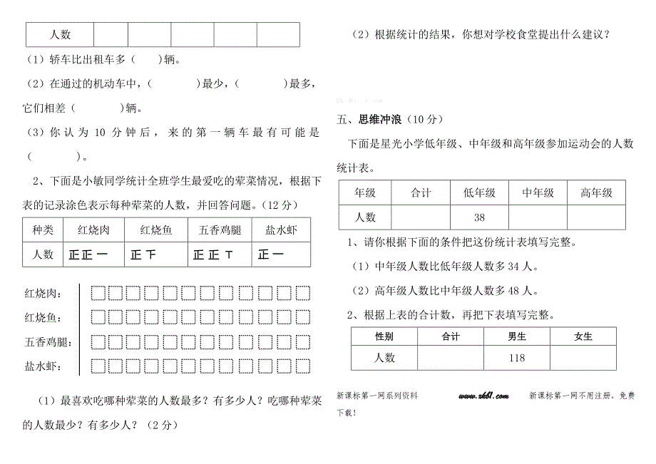 2016年新苏教版小学二年级数学下册第八单元检测卷（B）含答案解析_第3页