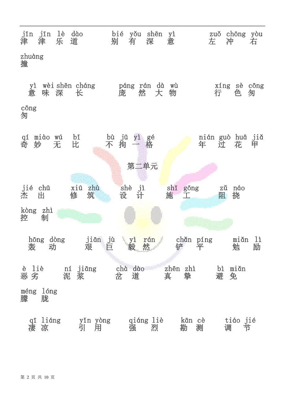 人教版小学语文六年级上册词语盘点_第2页