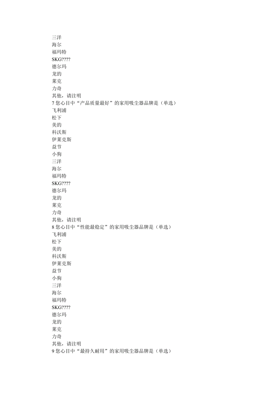 家用吸尘器品牌形象调查_第3页