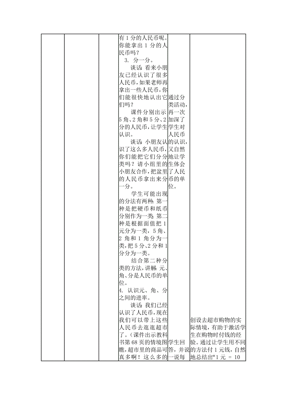 认识人名币教学媒体选择分析表_第4页