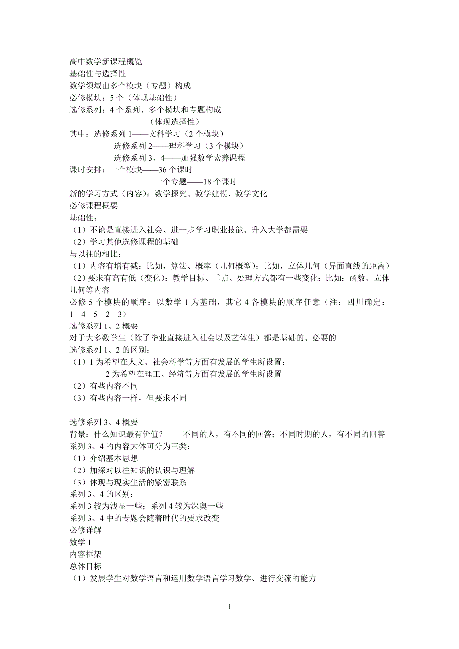 高中数学新课程概览_第1页