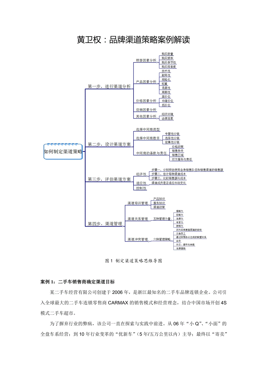 黄卫权品牌渠道策略案例解读_第1页