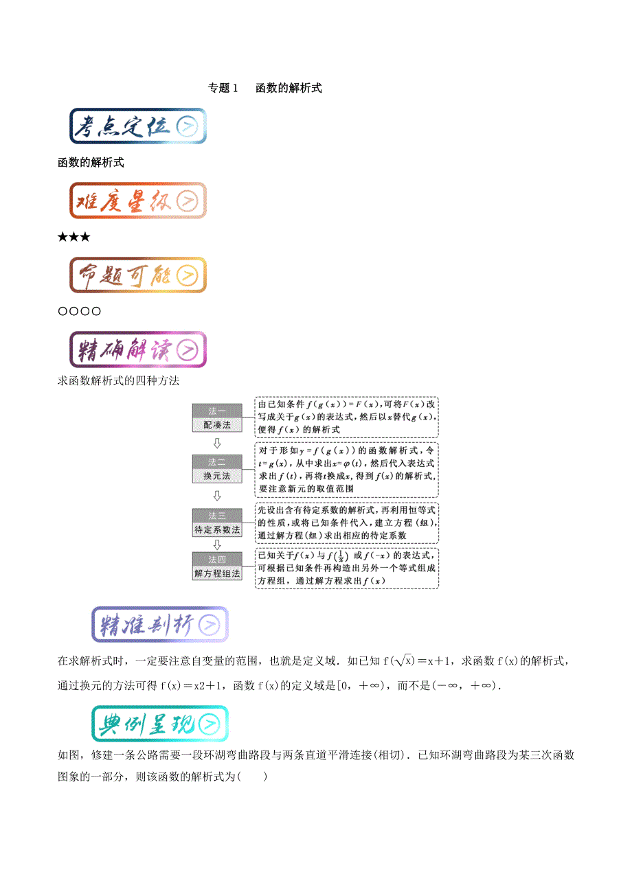 高考数学（一轮复习）最基础考点：函数的解析式含考点分类汇编详解_第1页