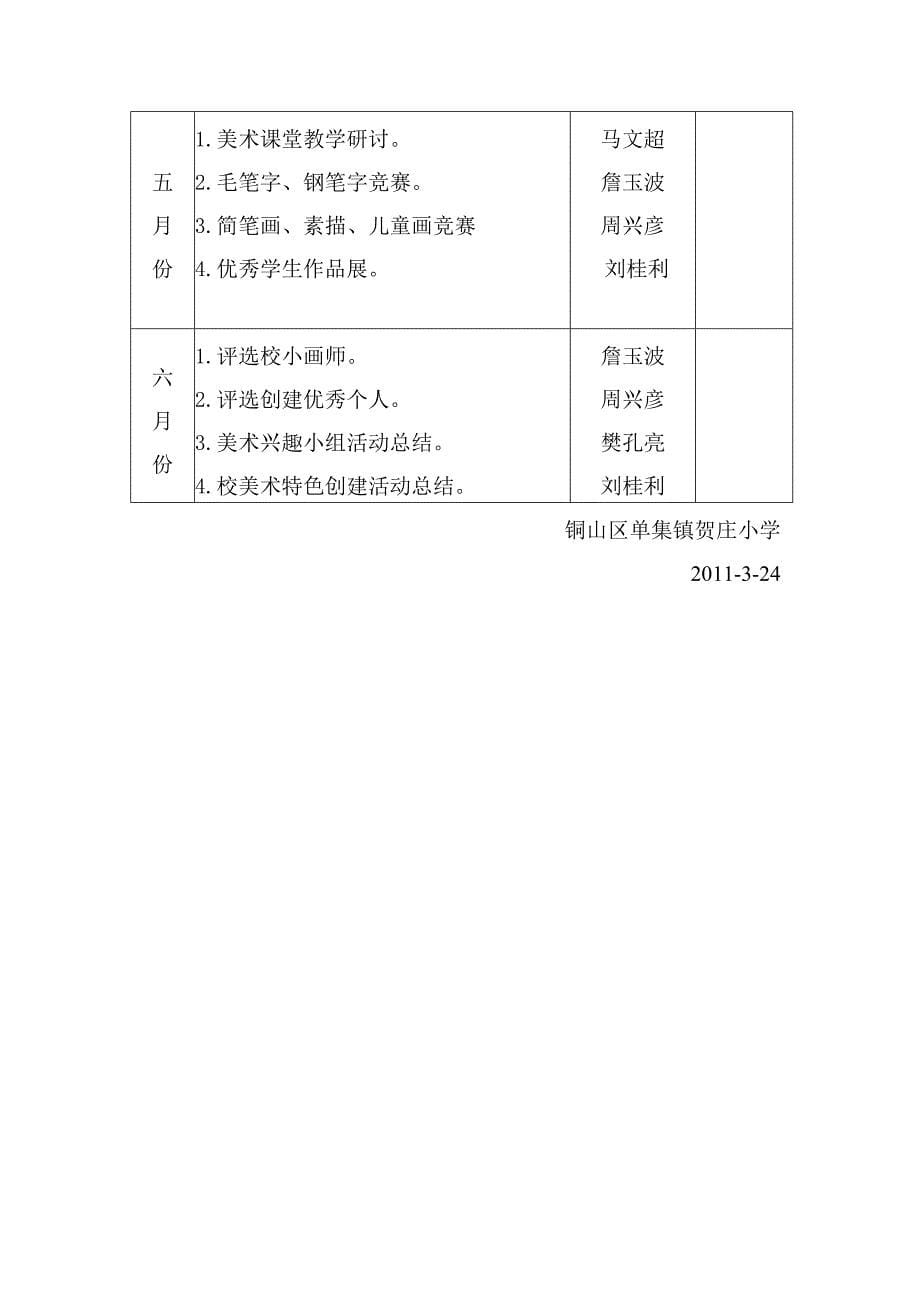 贺庄小学特色创建实施方案_第5页