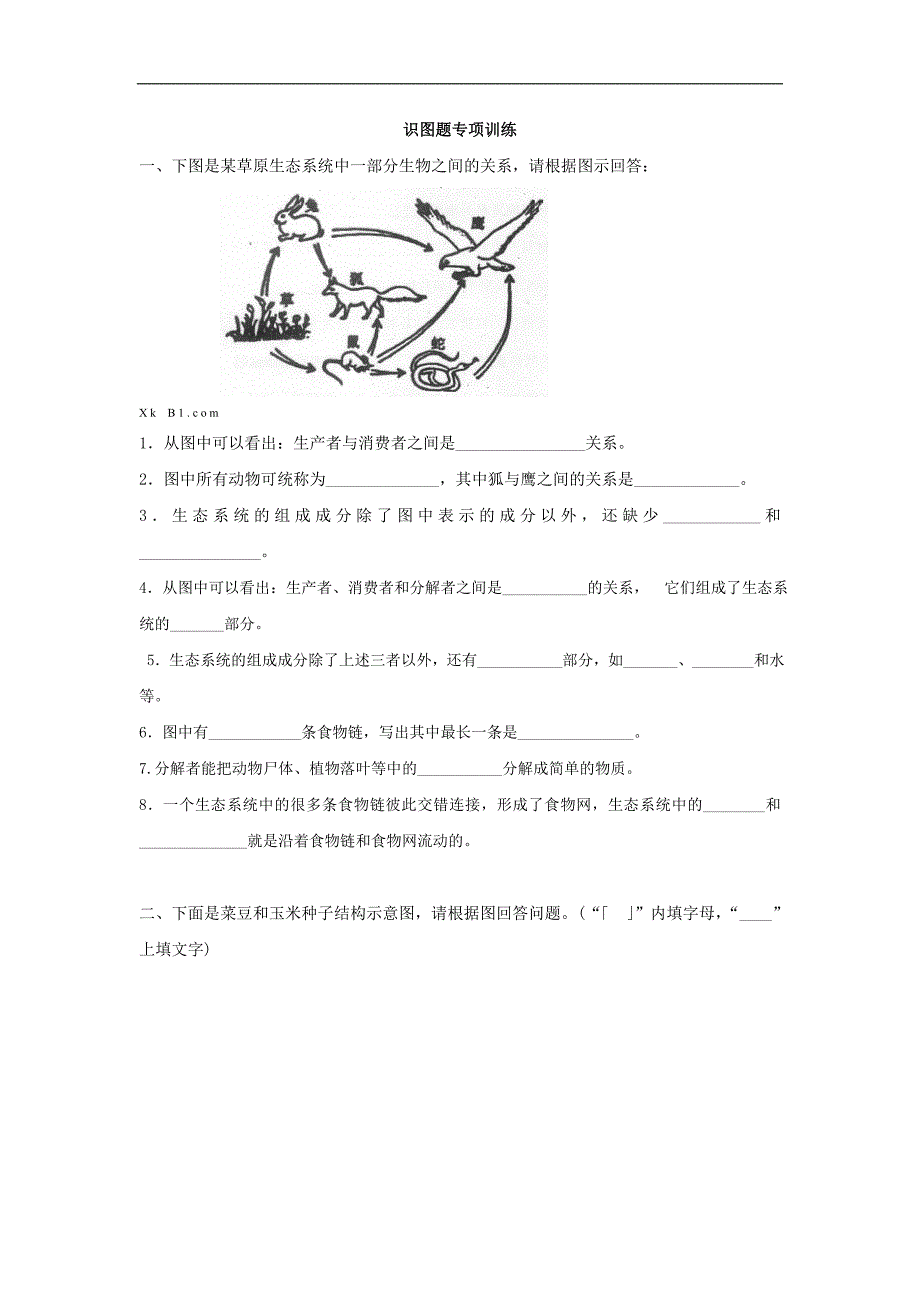 2017-2018七年级生物上册识图题专项训练新人教版_第1页
