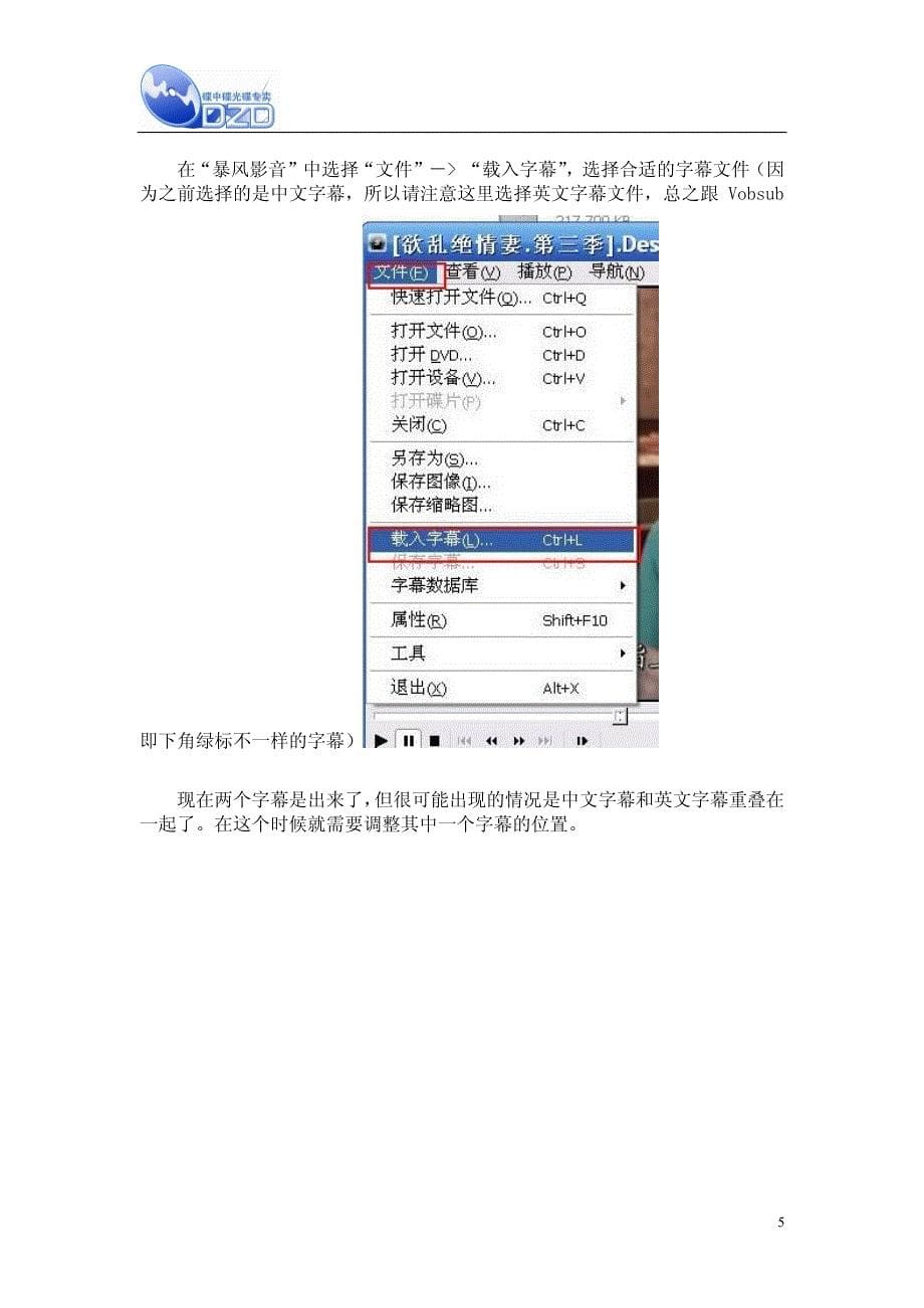 双字幕实现办法详尽说明_第5页