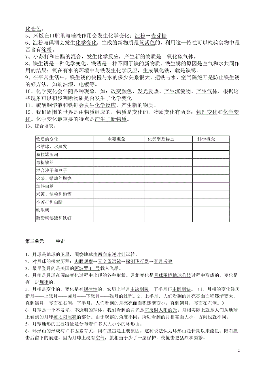 六年级科学(下册)复习资料详细版_第2页