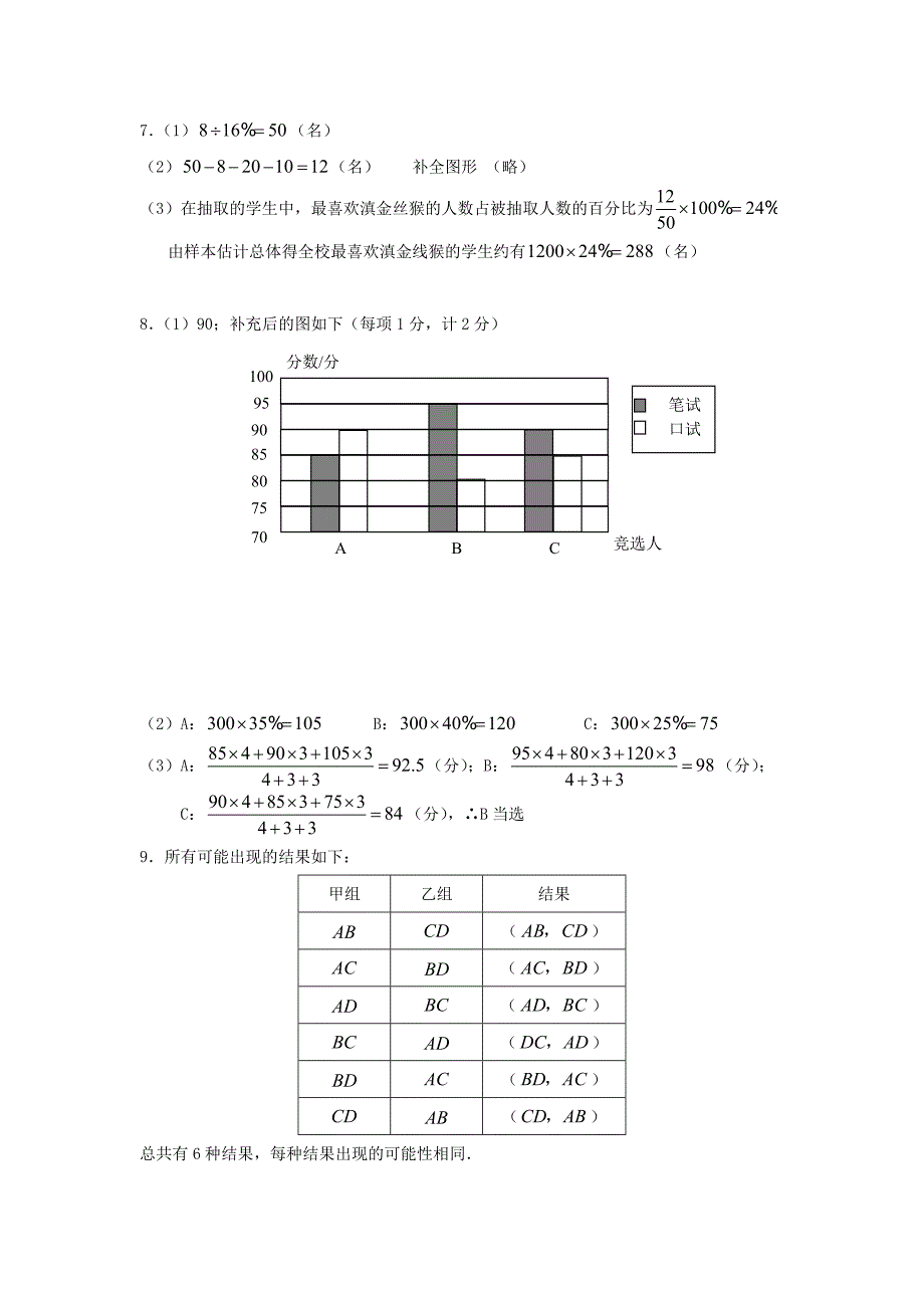 中考数学特色讲解 第七讲 概率与统计_第4页