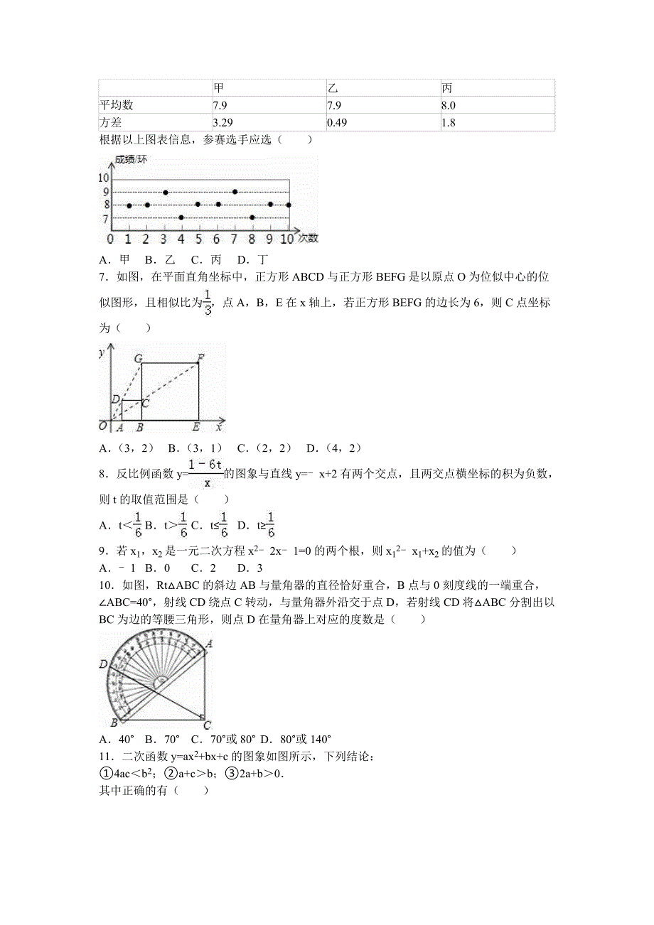 山东省烟台市2016年中考数学试卷详解版_第2页