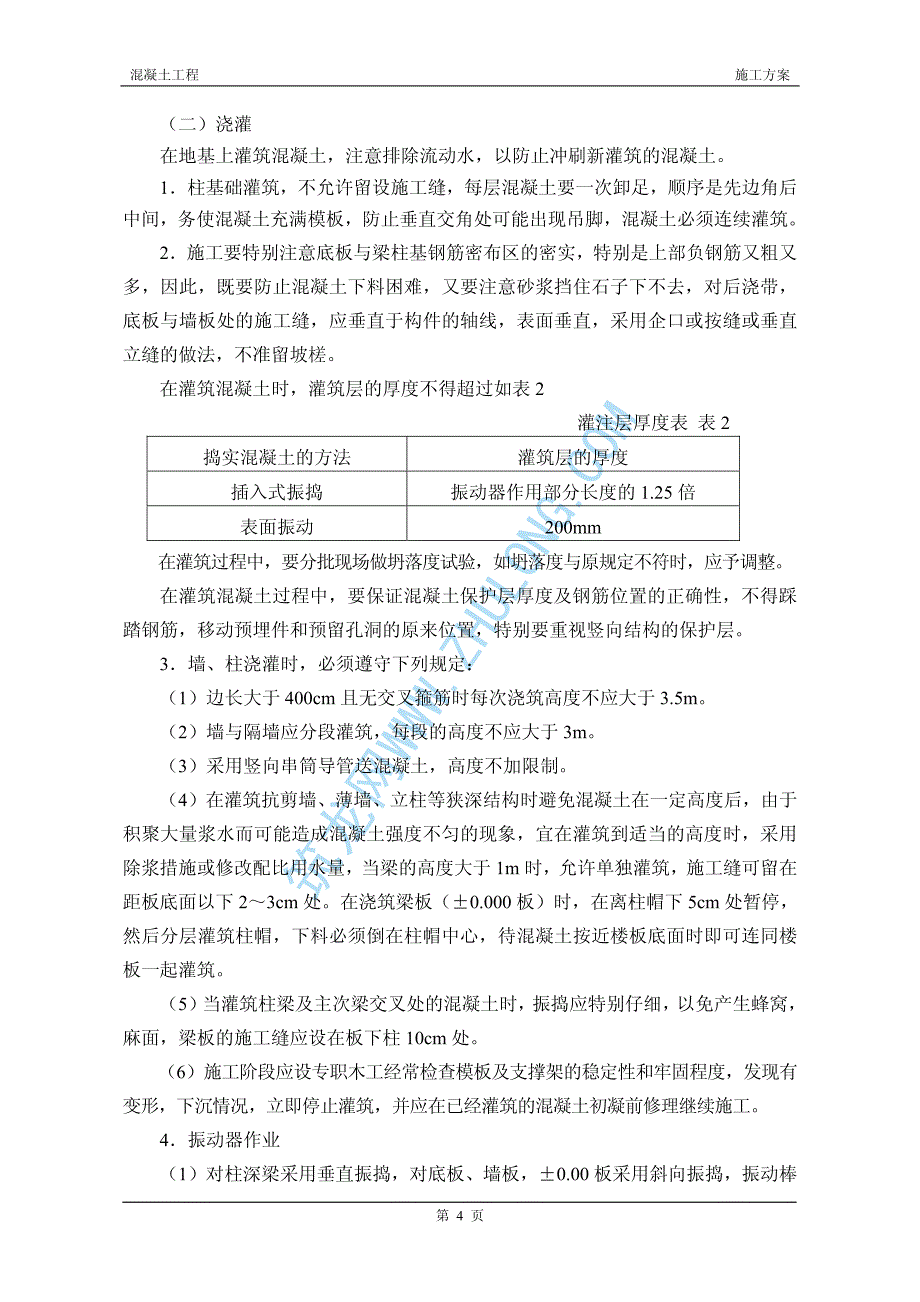 混 凝 土 工 程 施 工 方 案_第4页