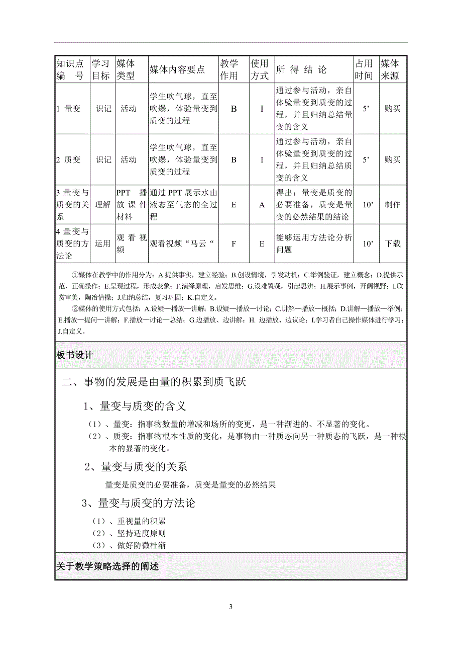 高二哲学做好量变的准备  促成事物的质变教学设计_第3页