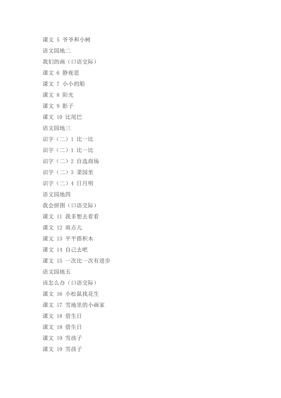 人教版新课标小学语文教材总目录_第2页