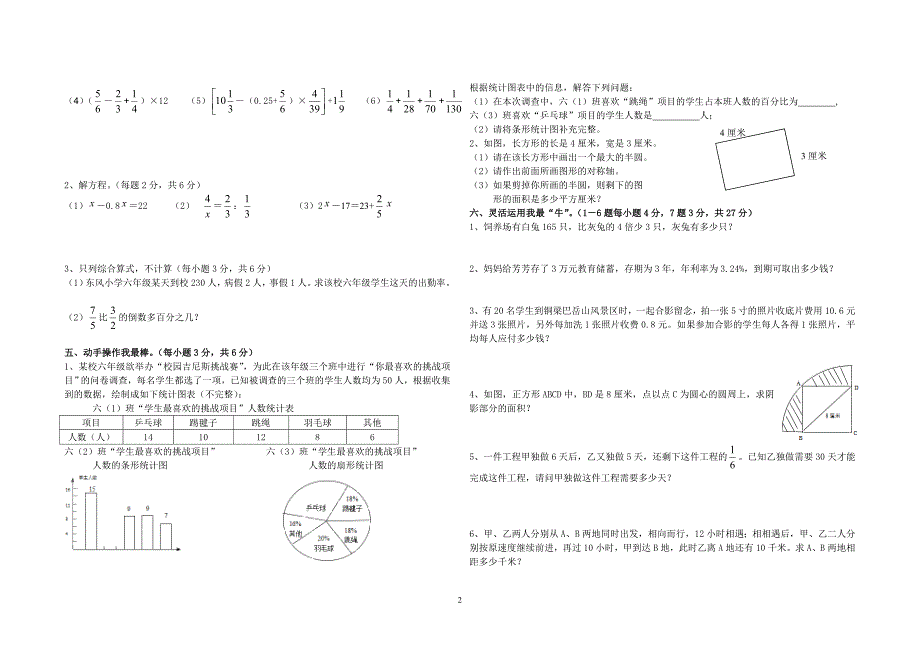 小升初考试数学真题_第2页