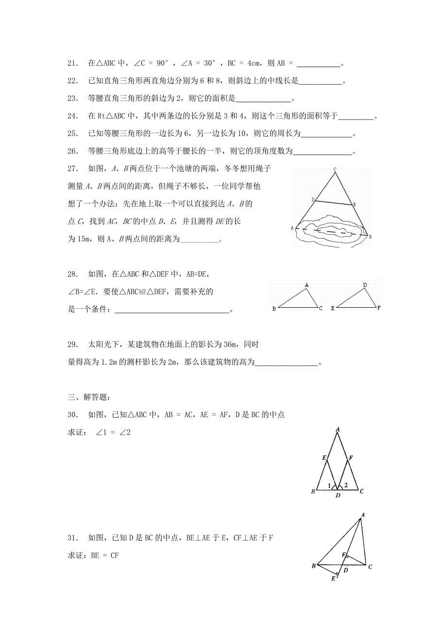 年最新中考数学复习专题五：平行线与三角形_第5页