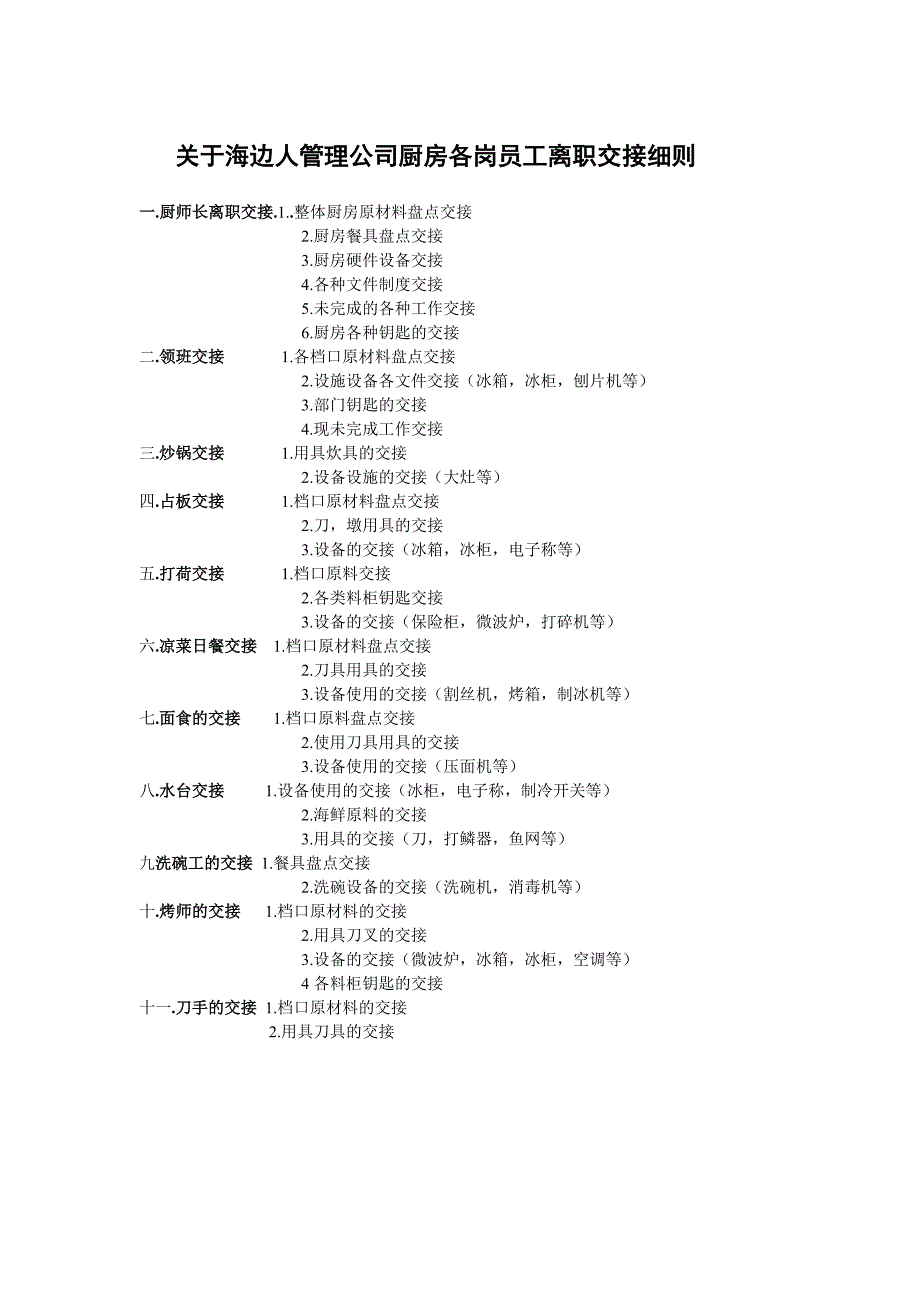店面各岗交接明细_第1页