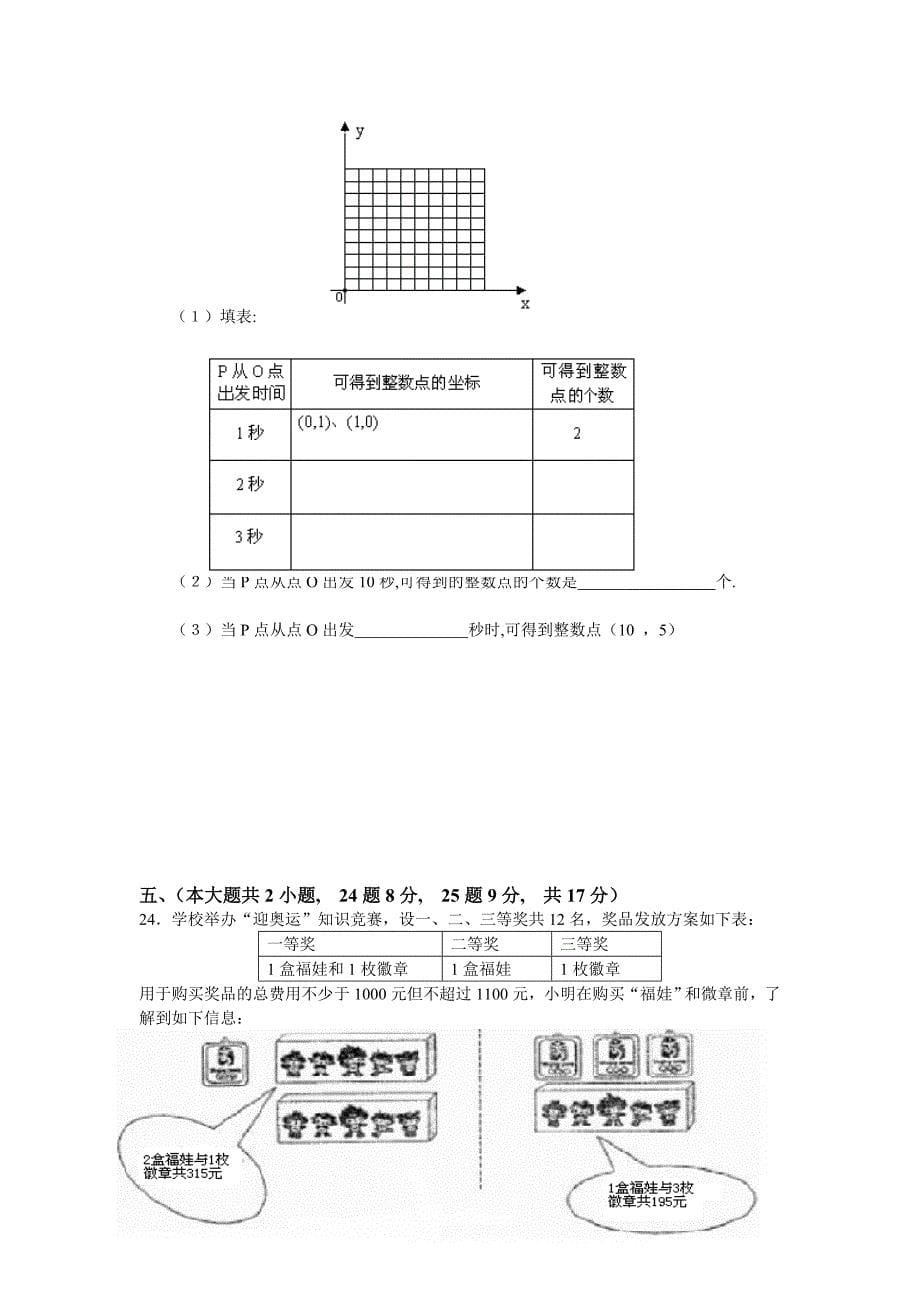 井冈山学校2009年七年级下学期期末模拟试卷试题_第5页