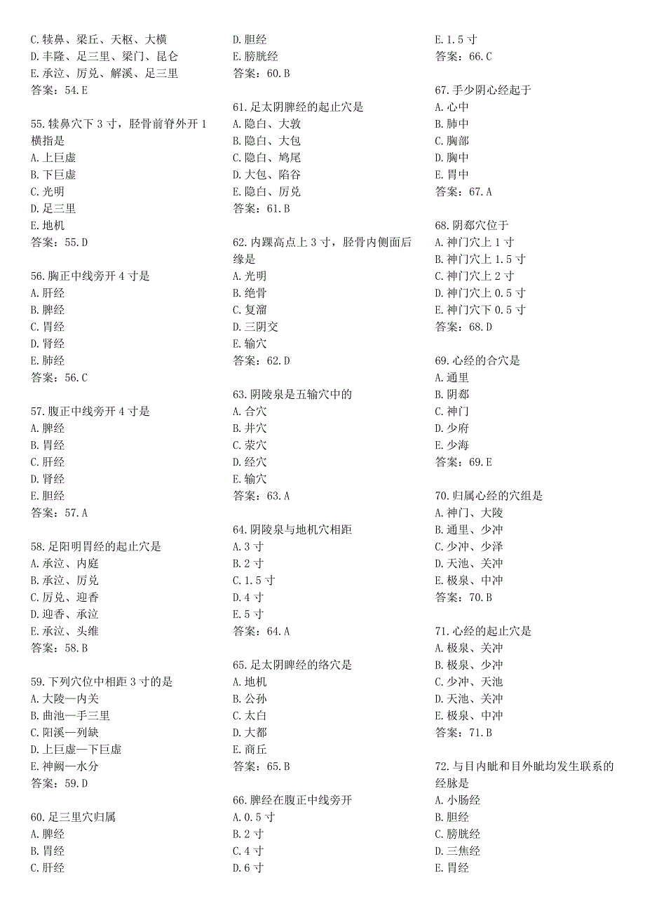 国家执业医师资格考试题库--中医执业医师--针灸学_第4页