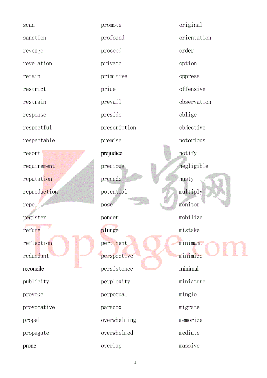 六级常考词汇频率统计_第4页