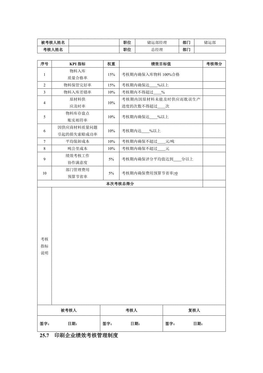 印刷企业绩效考核全案_第5页