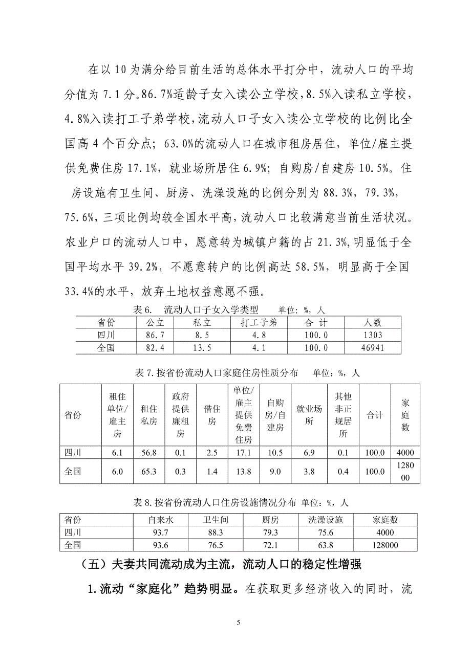 四川省流动人口调查报告_第5页