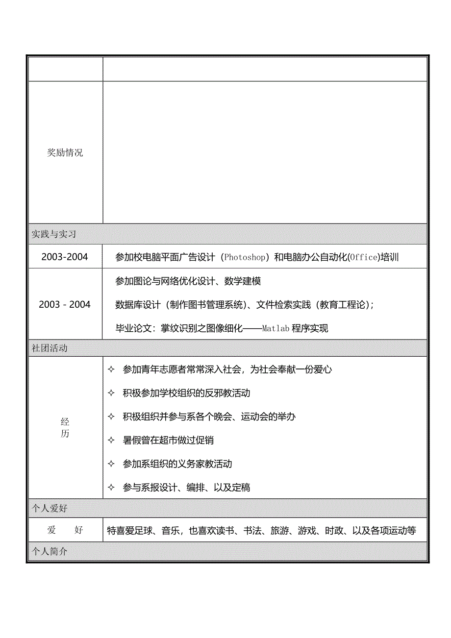 个人简历模板大全_直接下载使用(word版)[1] 2_第4页