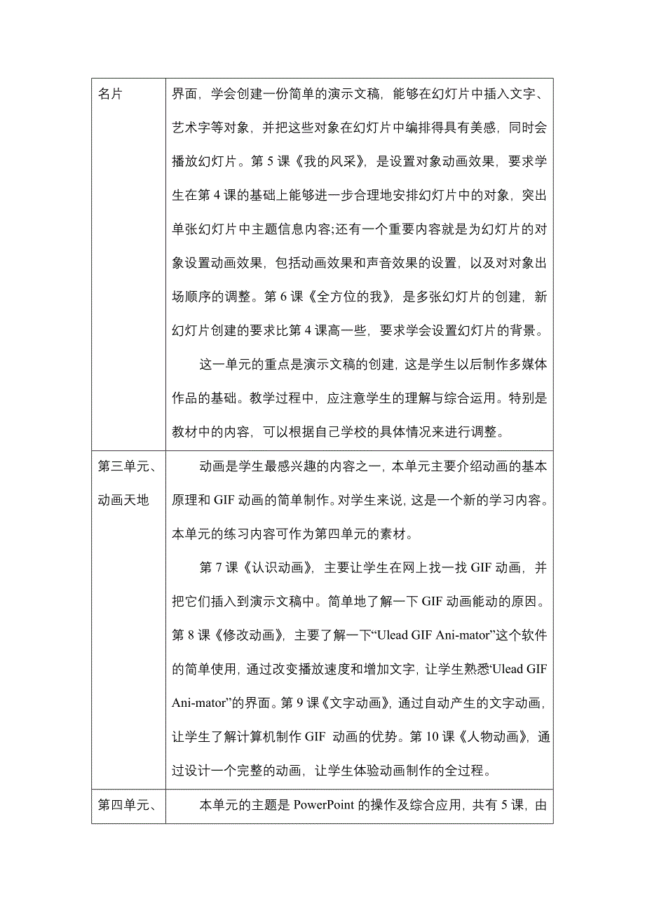 浙教版五(下)信息技术教学计划_第3页