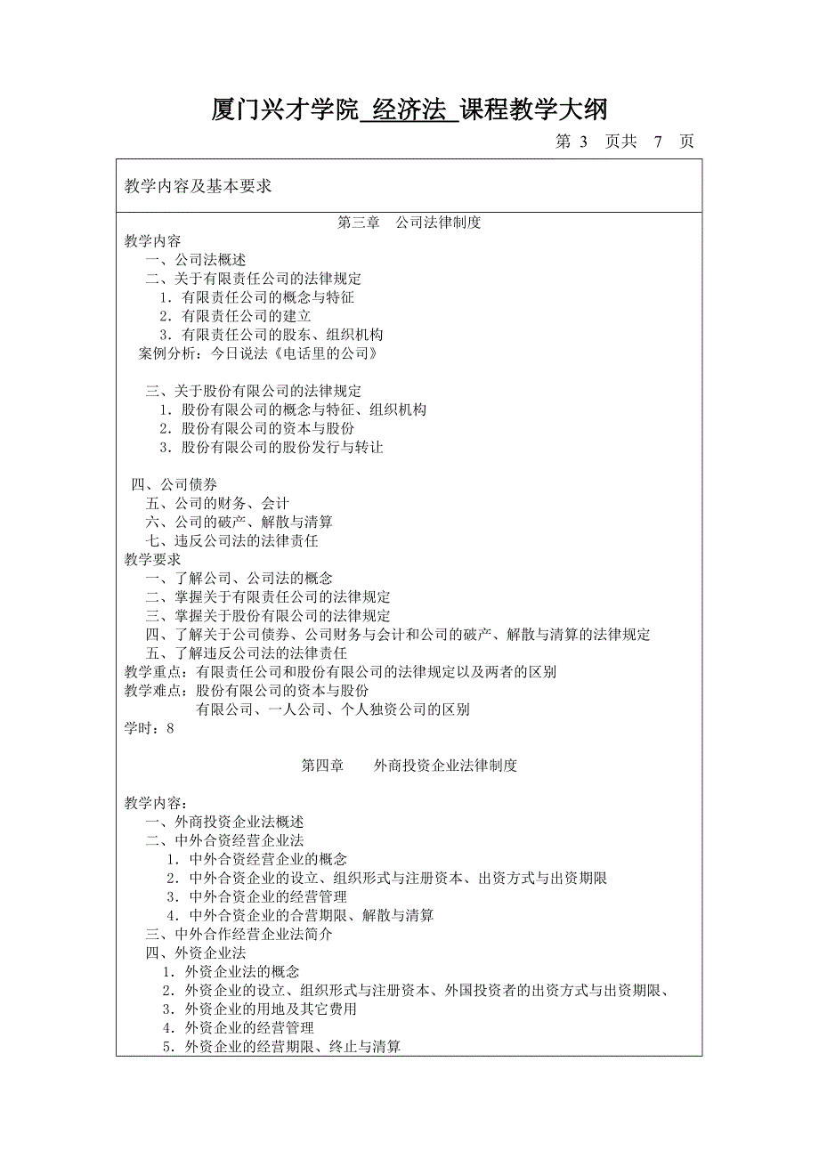 经济法教学大纲_第3页