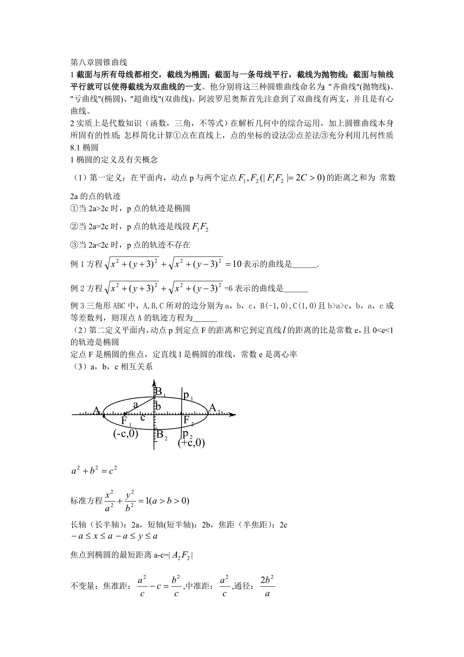 圆锥曲线(复习)_第1页