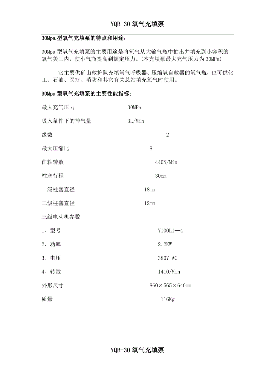 氧气充填泵-yqb-30(原ae102)说明书_第2页