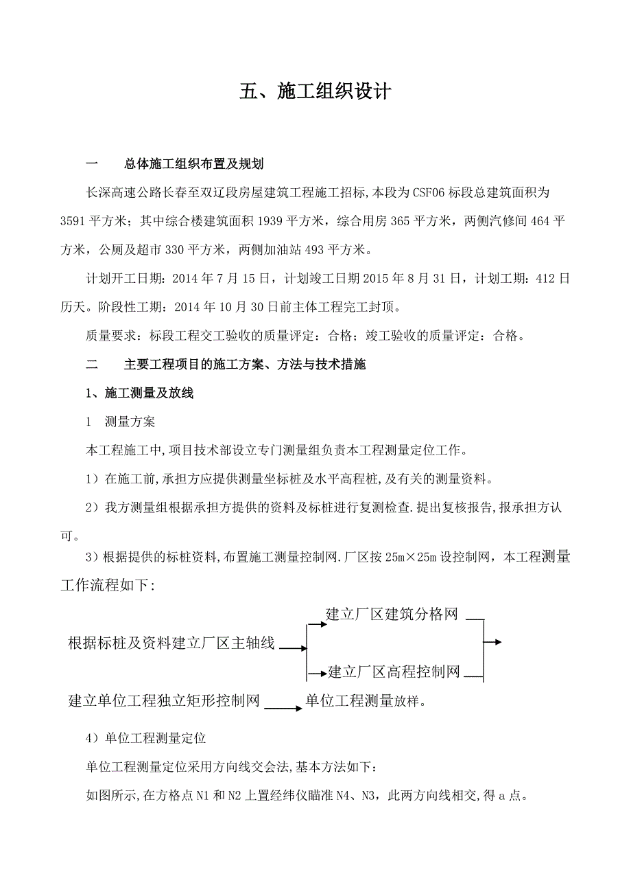 长深高速公路长春至双辽段房屋建筑工程施工组织设计_第1页