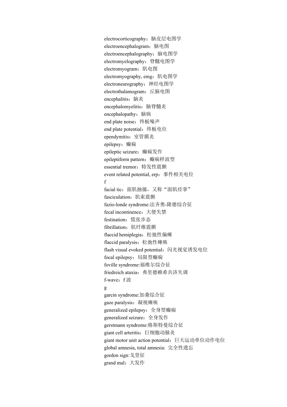 神经病学规范用词_第4页