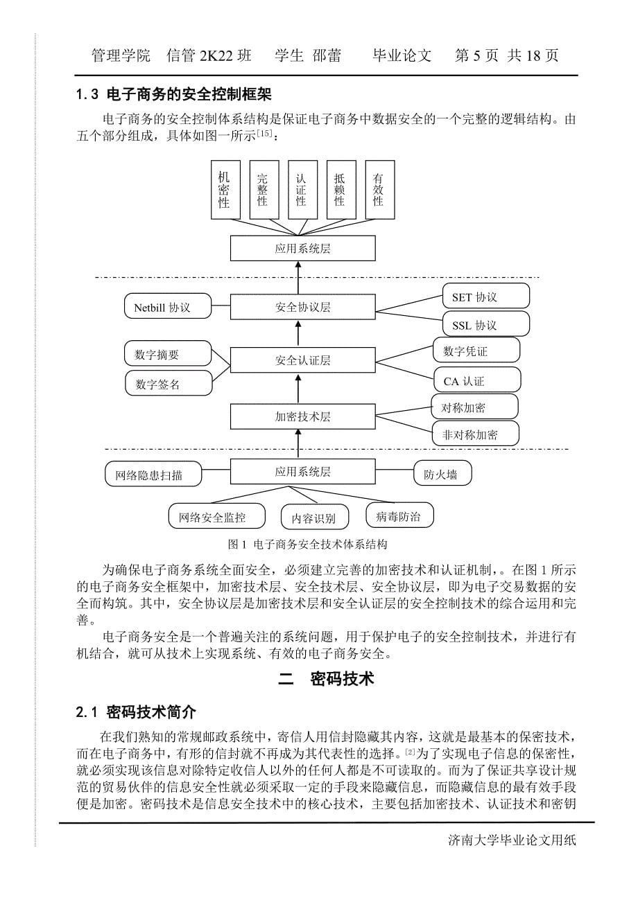 大学生毕业论文：基于密码技术的电子商务安全问题的探讨_第5页