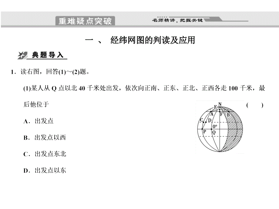 2011届高考地理二轮创新设计专题复习课件： 专题1 宇宙中的地球 第1讲 地球仪与地图_第4页