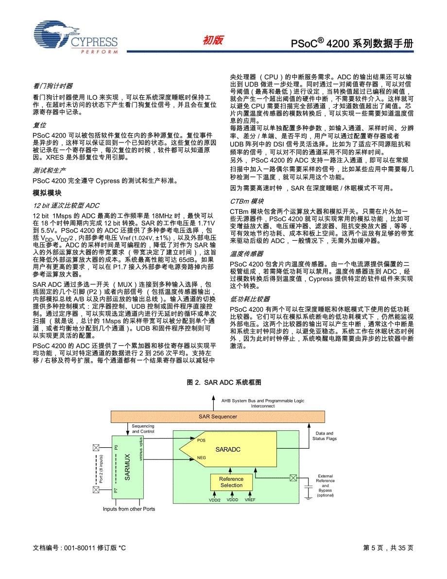 4200 系列数据手册 可编程片上系统 (PSoC®)_第5页